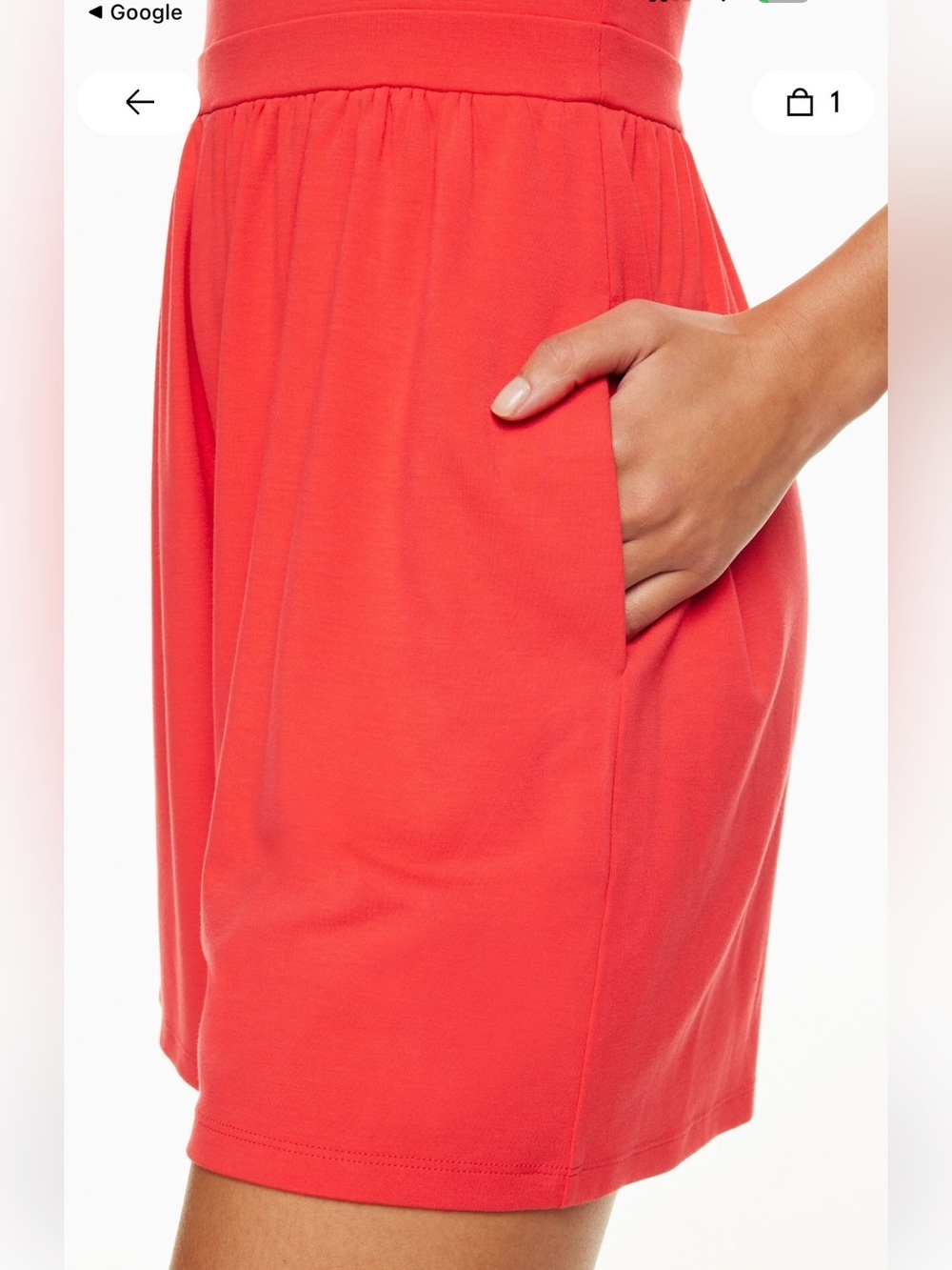 Aritzia Wilfred Market Romper | Coral Red | Sleeveless | Pockets | Size XS - Picture 6 of 12